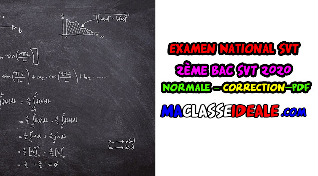 Examen National SVT 2ème BAC SVT 2020 Normale – Sujet-PDF