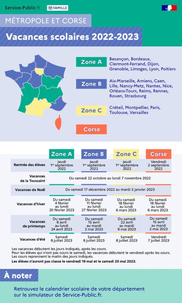 Les Vacances Scolaires 2022 – 2023 – FRANCE