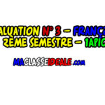 Évaluation n° 3 Français 1ère année collégiale - 2ème semestre