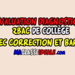 Évaluation diagnostique français 2BAC Avec Correction et barème 2023-2024