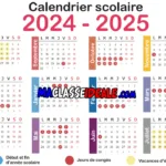 Calendrier de l'Enseignement obligatoire 2024-2025 - Belgique