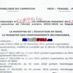 Calendrier scolaire Cameroun 2024-2025