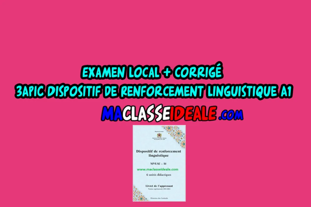 Examen Local + corrigé 3APIC Dispositif de Renforcement Linguistique A1