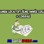 Examen local SVT 3ème année collège + corrigé