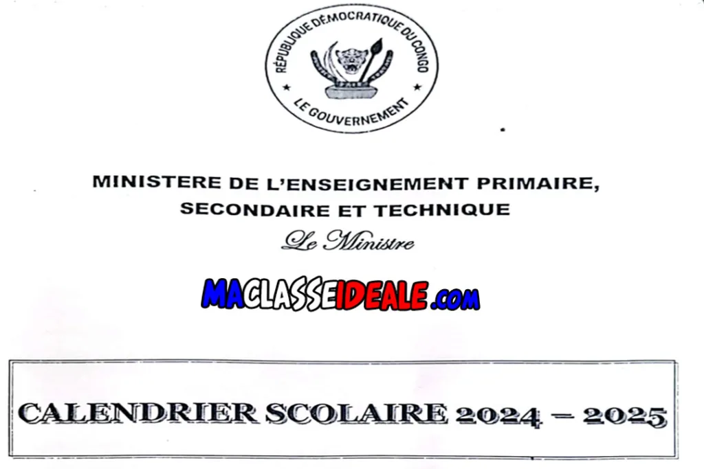 Calendrier scolaire 2024 – 2025 Congo (RDC)