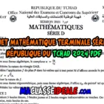 Sujet Mathématique Terminale série D République du Tchad 2024 PDF